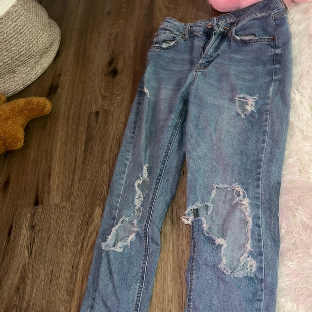 Blue ripped jeans